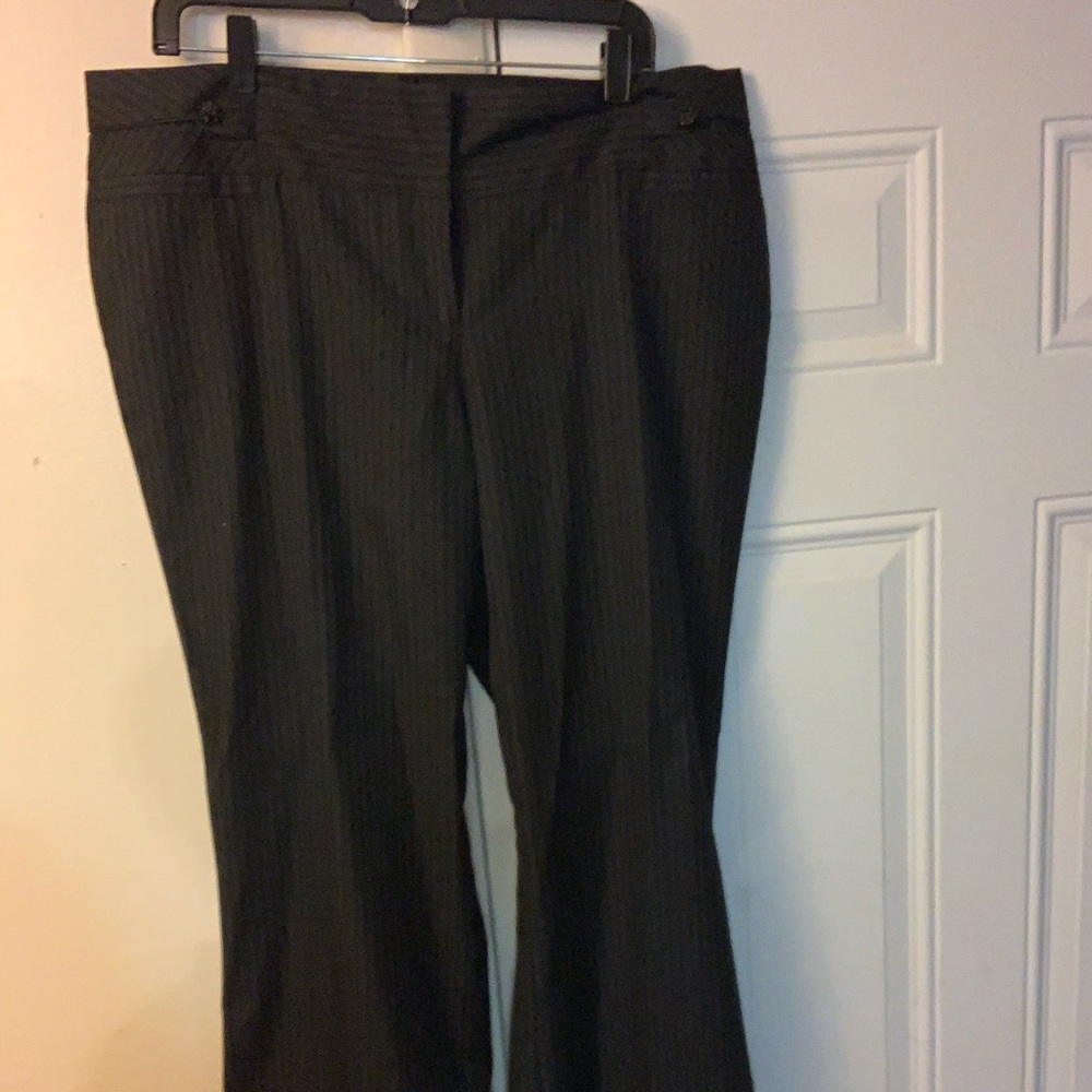 Black and Gray Pinstriped Pants